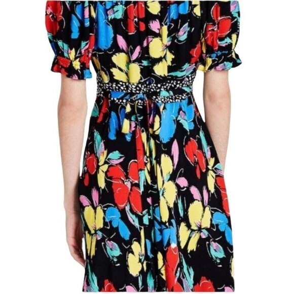 Black Floral Off the Shoulder Puff Sleeve Peasant Maxi Dress Rixo for Target - Picture 3 of 8